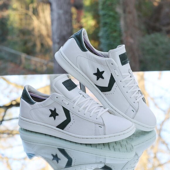 Converse John Varvatos Pro Leather Low White Green 2012 - Picture 1 of 15